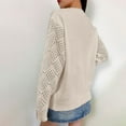 thumbnail image 6 of Turilly Women's Fashion Casual Sweaters New Winter Leisure Hollow-Out Long Sleeve Loose V-Neck Bottom Knit Sweater, 6 of 6