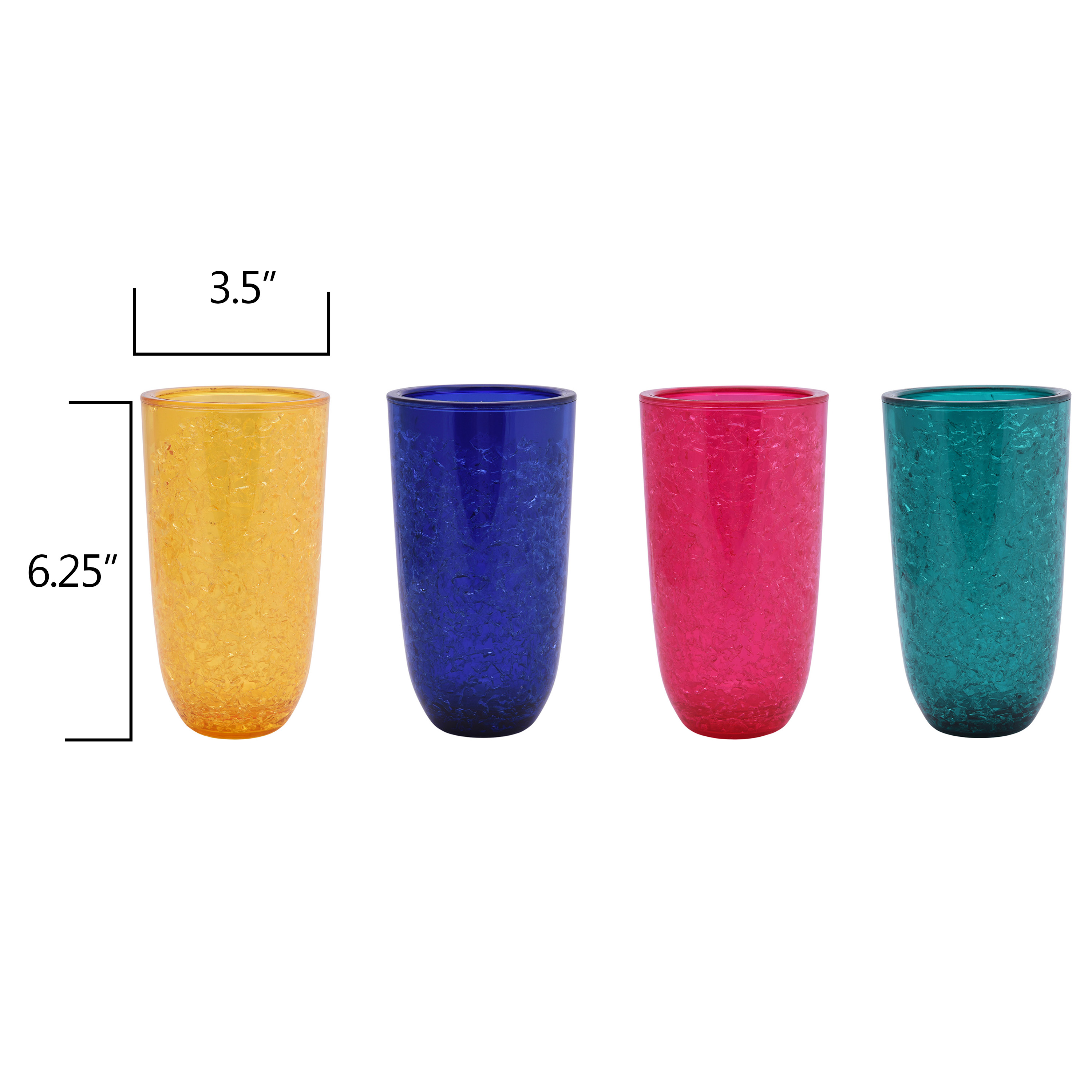 Mainstays 16-Ounce Acrylic Freezer Ice Gel Tumbler Set, Multicolored - image 2 of 7