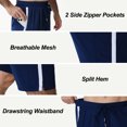 thumbnail image 4 of Satankud Men's Quick Dry Athletic Running Shorts Breathable Workout Activewear Shorts with Zipper Pockets NavyBlue-2XL, 4 of 8