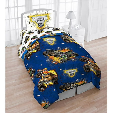 monster jam 4 piece reversible twin bedding set with bonus monster jam 4 piece reversible twin bedding set with bonus