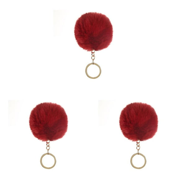 Llavero Flexible Injueey Fuzzy Ball Vino rojo 8cm
