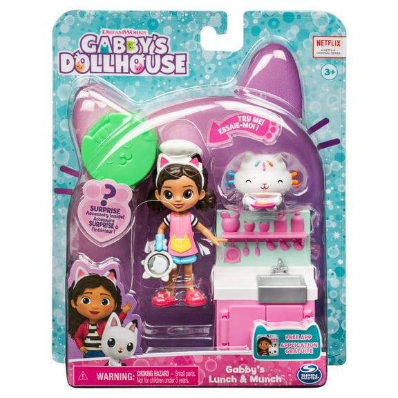 Gabby's Dollhouse Cat-tivity Lunch & Munch Playset with Accessories, Multicolor
