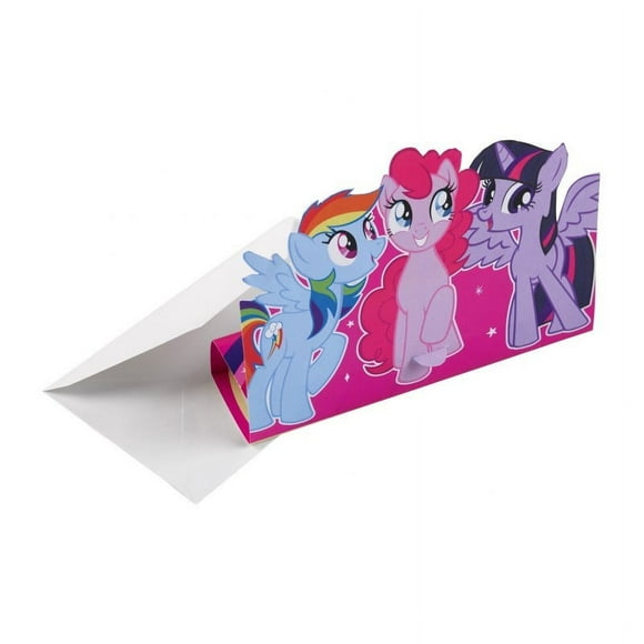 My Little Pony Invitations Debout (Pack de 8)