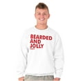 thumbnail image 3 of Xmas Bearded and Jolly Hashtag Santa Men's Big & Tall Crewneck Sweatshirt Brisco Brands 5X, 3 of 5