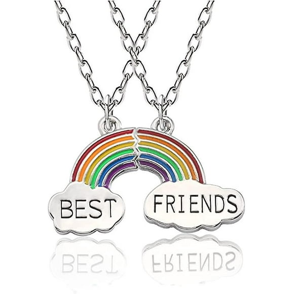Rainbow Best Friend Necklaces for 2 Girls Best Friends Friendship Gift for Women Birthday Gifts for Women Friendship BFF Necklace