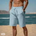 thumbnail image 2 of DBAIXID Shorts for Men Athletic Casual Realxed Trendy Lightweight Drawstring Mens Shorts Summer Stretch Essential Quick Dry Loose-Fit Yoga Shorts Light Blue XL, 2 of 5