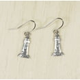 thumbnail image 3 of Small Sterling Silver Lighthouse Earrings, Hypoallergenic Platinum Ear Wires, Gift for Her, 3 of 4