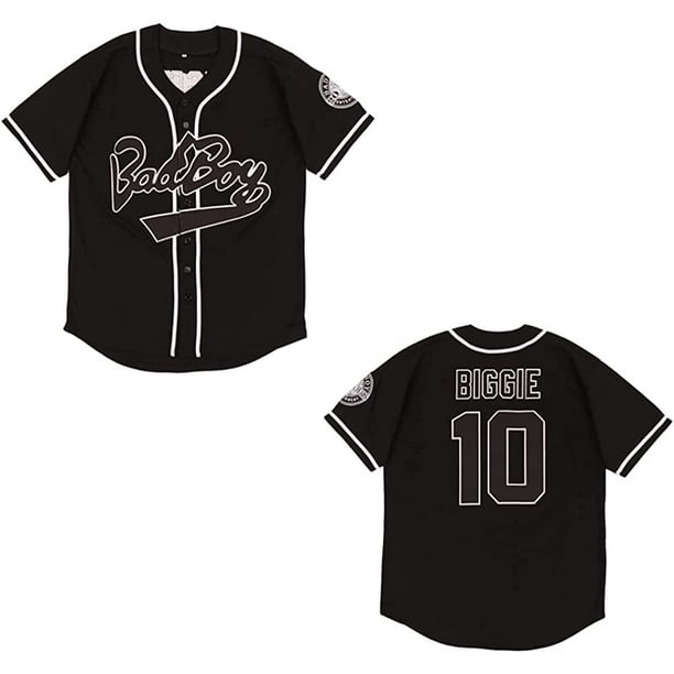 Men's Bad Boy 10 Biggie Smalls Jersey The Notorious Black Movie Baseball Jerseys