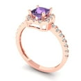 thumbnail image 2 of Clara Pucci 14K Rose Gold 0.89ct Alexandrite Halo Ring for Women, 2 of 8