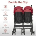 thumbnail image 2 of Dream On Me Twin Venture Umbrella Stroller, Red, 2 of 12