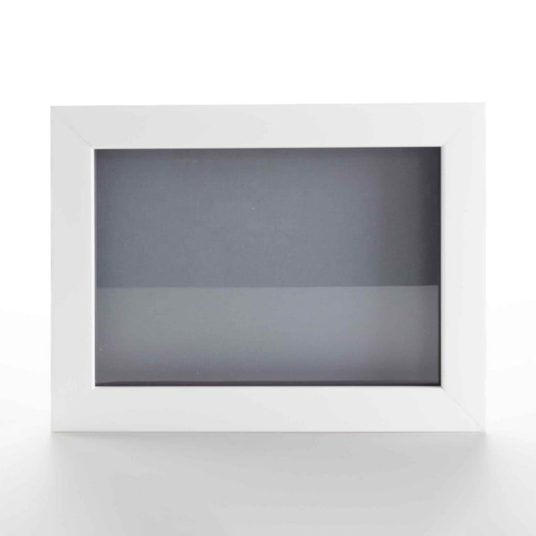 4x6 in Shadow Box Frame Gray Stained Real Wood with A White Acid-Free Backing | 3/4 inch of Usuable, Size: 4 x 6
