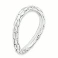 thumbnail image 3 of 925 Sterling Silver Plate Wave Band Ring Size 9.00 Stackable Curved, 3 of 7