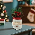 thumbnail image 6 of 2Pcs Christmas Artificial Plant Pots with Pine Needles, Pinecones & Red Berries, 5Inch Snowman & Santa Planter Ornaments, Christmas Decoration Winter Holiday New Year's Gifts Office Desk Decor, 6 of 8