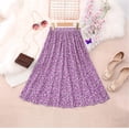 thumbnail image 5 of mgoYE Girls Floral Maxi Skirt Boho Flowy A-Line Summer Midi Skirt with Elastic Waist Size 11-12 Years Purple, 5 of 7