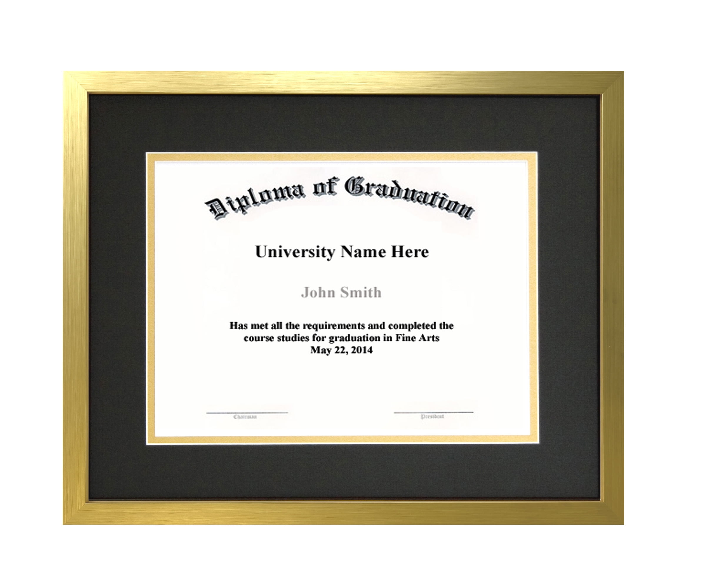 AnySizeFrame 16x20 Gold Diploma Frame