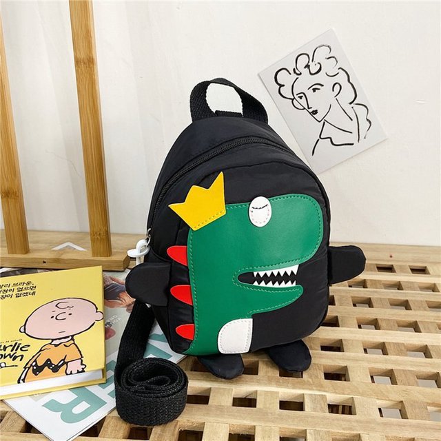 Mochila de lona con bordado de dinosaurio para niños y estudiantes, mochila personalizada de dibujos animados para ir a la escuela, novedad de 2022 QYM unisex