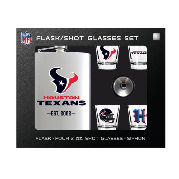 MOJO  Houston Texans Shot Glass & Flask Gift Set