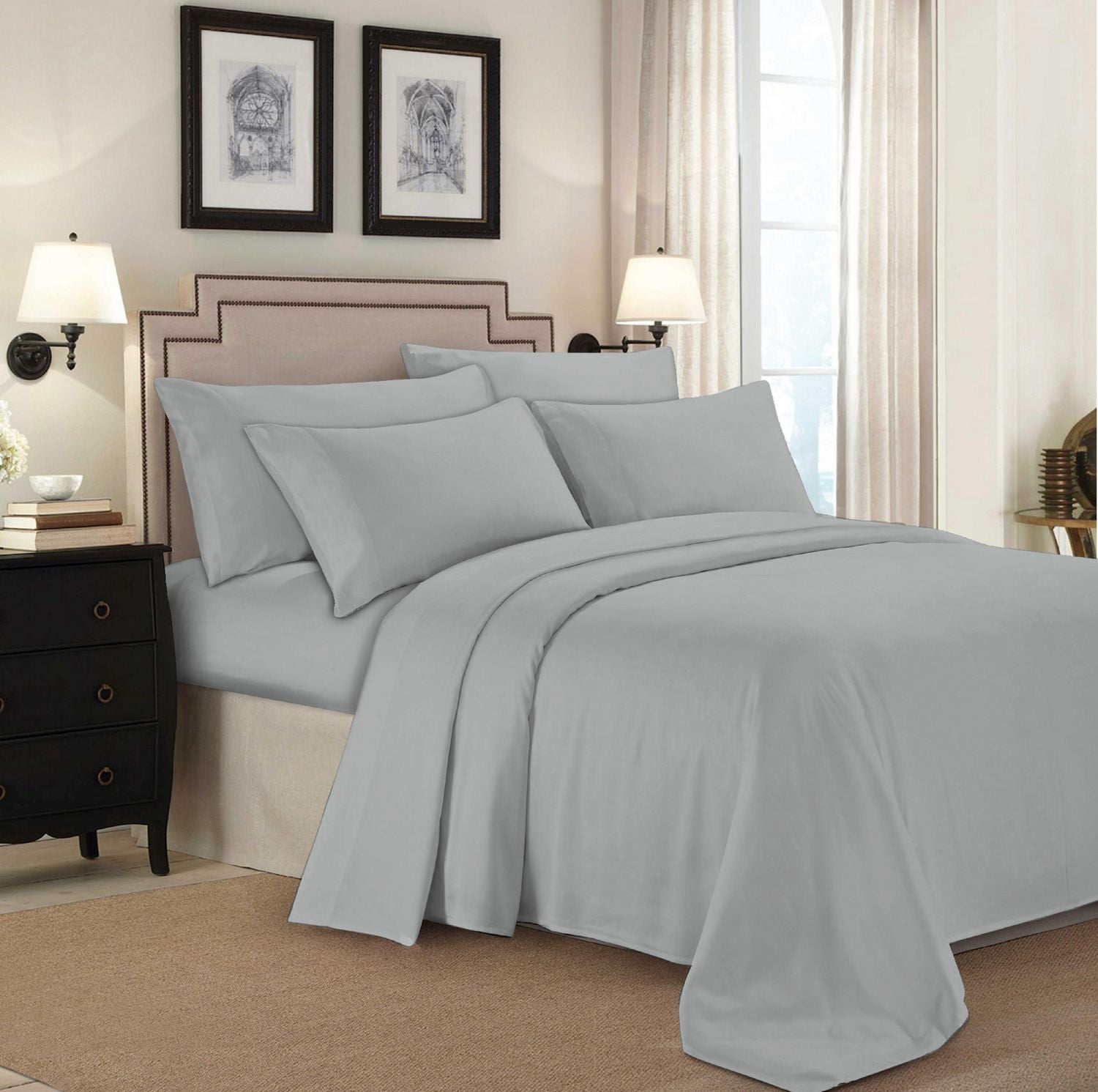 Cotton Bed Sheet Sets, 300 Thread Count, Johnson Home Fashions