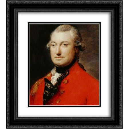 thomas gainsborough 2x matted 20x24 black ornate framed art print