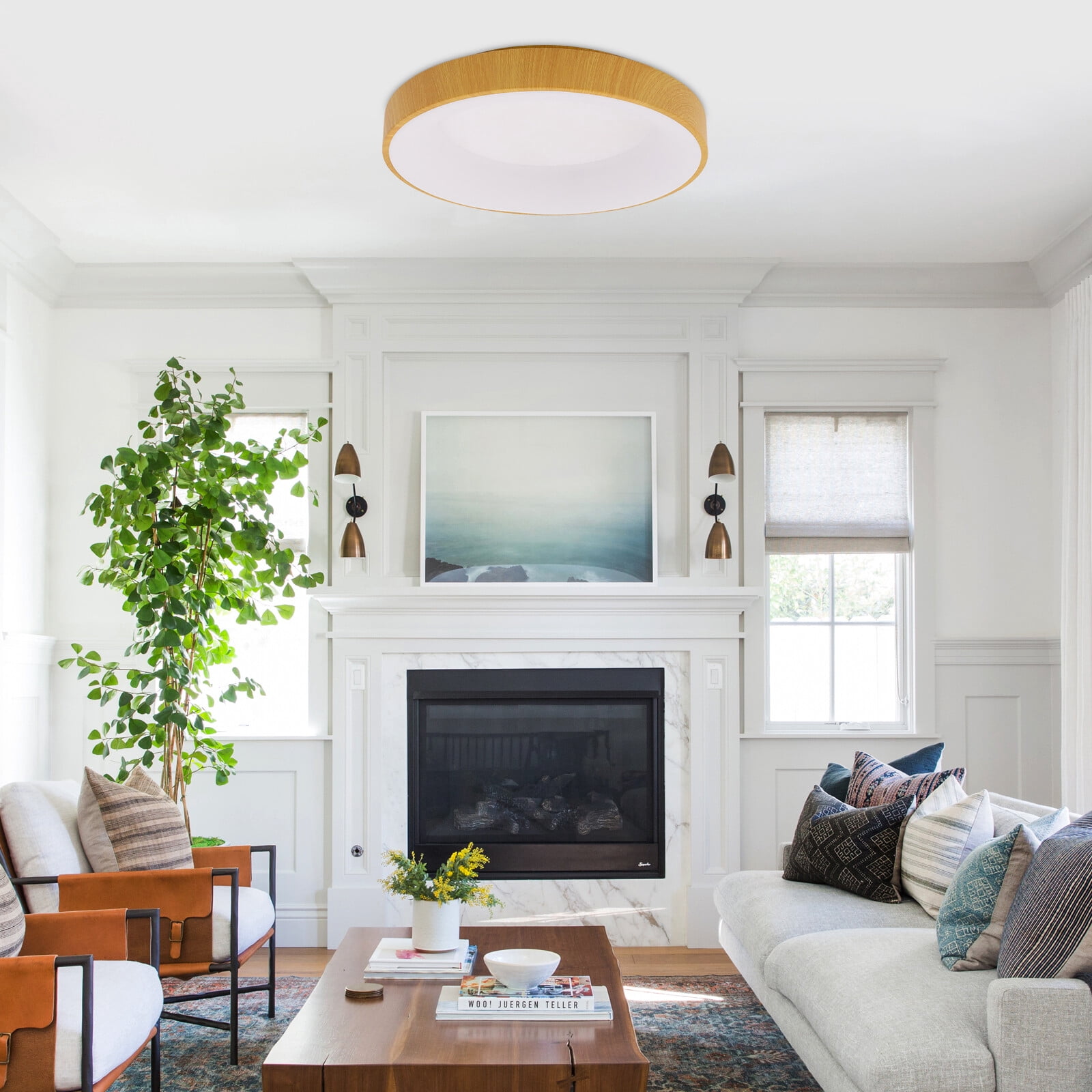 36W Round Ceiling Light Fixture LED Ceiling Light Minimalist Round Ceiling Lamp Dimmable Lighting Fixture