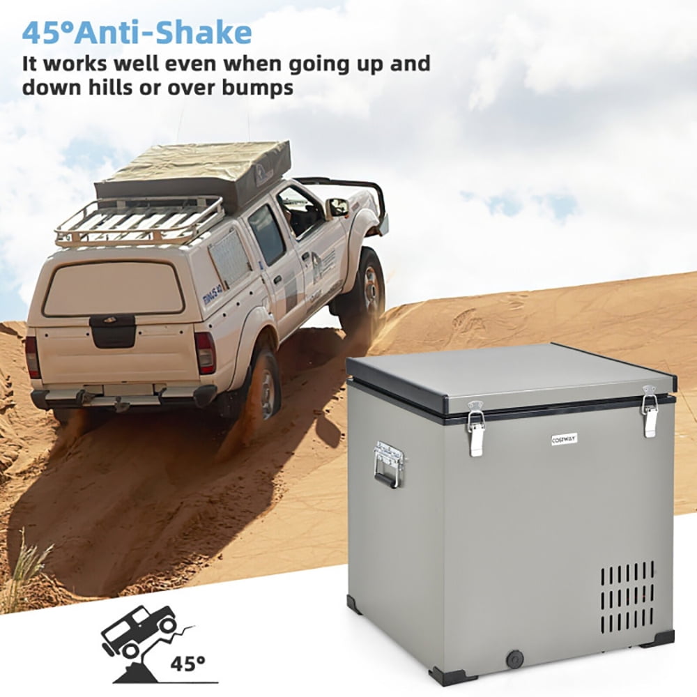 Aimee Lii 68 Quart Portable Car Refrigerator with DC and AC Adapter, Travel Cooler, Gray Aimee Lii 68 Quart Portable Car Refrigerator with DC and AC Adapter, Travel Cooler, Gray