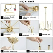 LNC 8-Light Matte Gold Modern/Contemporary Candle LED Dry rated Chandelier for Living Room