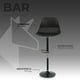 thumbnail image 5 of Bancos para Bar y Barra de Cocina con Respaldo y Reposapies de Altura Ajustable - Sillas de Bar con Asiento Acolchado Set de 2 Piezas Negro, 5 of 8