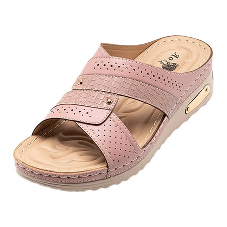 

Summer Slippers For Women Beach Accesseories Flip Flops For Women New Women S American Wedge Heel Thick Sole Comfortable Non Slip Slippers Swimming Pool Accessories Mens Women Slippers