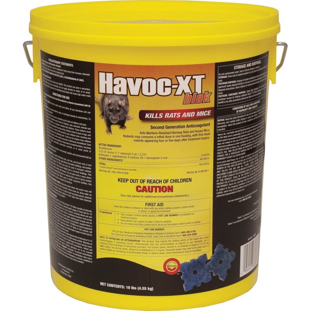 Havoc XT Rodenticide Bloks 10 lb Pail 0.7 oz (20 g) bloks approximately