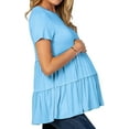 thumbnail image 3 of JuneFish Women's Maternity Short Sleeve Tiered Basic Casual Pregnancy Top, 3 of 5