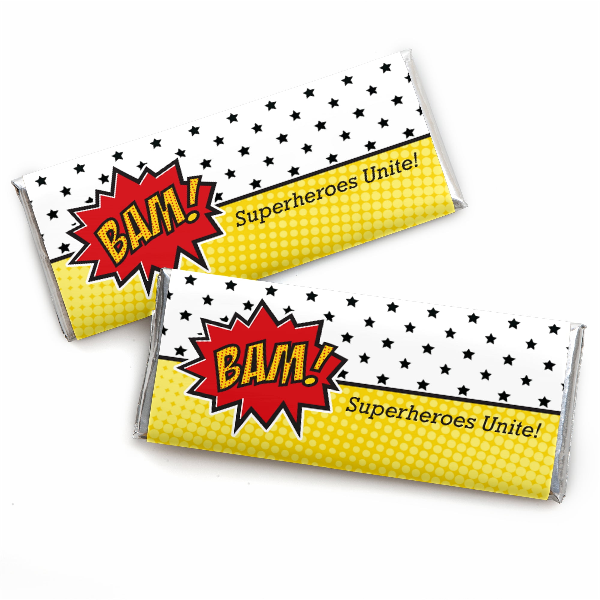 Candy Bar Wrappers Personalization Available 120 Superhero Party Favors 