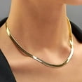 thumbnail image 2 of LIFETIME JEWELRY 5mm Flexible Herringbone Chain Necklace 24k Real Gold Plated (26 inches, Gold), 2 of 7