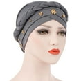 thumbnail image 1 of Bangcool Turban Headwrap Twisted Braid Cotton Beanie Headwrap Hair Cover Wrap Sleep Hat, 1 of 10
