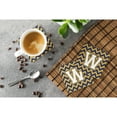 thumbnail image 3 of Letter W Chevron Navy Blue and Gold Foam Coaster Set of 4, 3 of 3