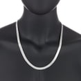 thumbnail image 4 of 6.7mm Solid .925 Sterling Silver Flat Herringbone Chain Necklace + Bracelet Set, 22" (Necklace) + 9" (Bracelet), 4 of 7
