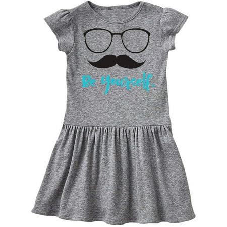 

Inktastic Be Yourself Glasses Mustache - Black Blue Gift Toddler Girl Dress