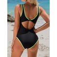 thumbnail image 5 of Sociala Women's Color Blocked One Piece Swimwear Tummy Control Monikini Swimsuit, 5 of 5