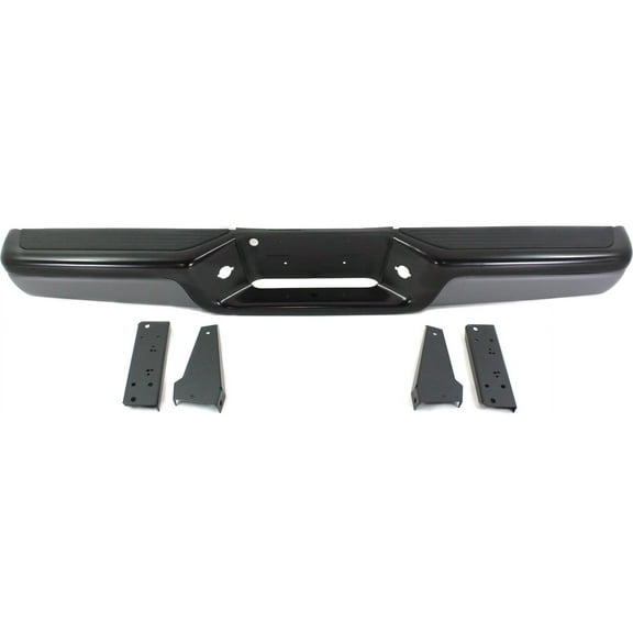 Step Bumper Compatible with DODGE DAKOTA 1997-2004 Powdercoated Black with Gray Face Cover Steel Fleetside