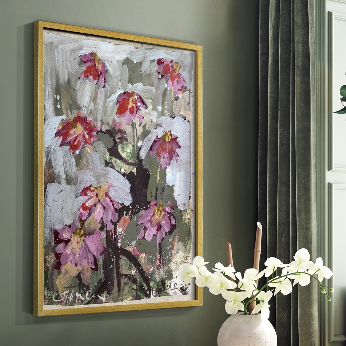 Zinnia I Framed Print - Solid Wood in Single Picture Frame Solid Wood 2 Framed Print