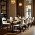 thumbnail image 2 of Homy Casa Set of 4 Modern Dining Chairs with Metal Legs and Upholstery Seats for Kitchen Café, Beige Fabric, 2 of 10