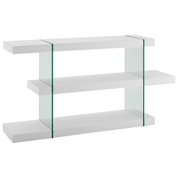 3Shelf Bookcase in High Gloss White Lacquer