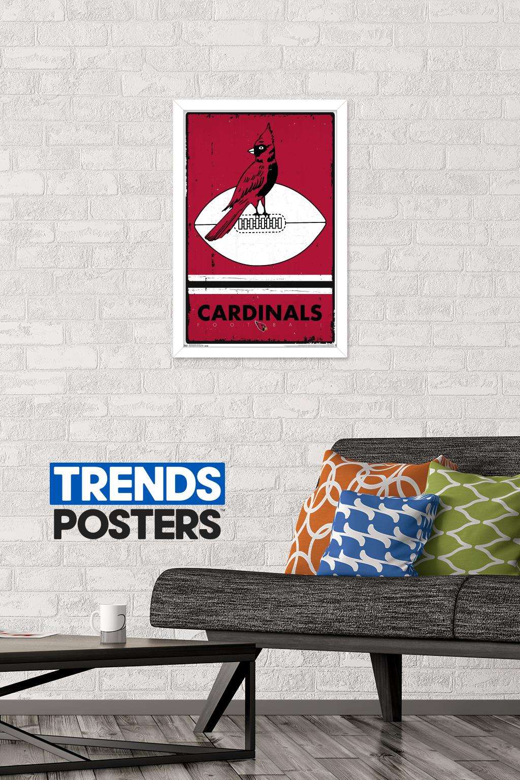 NFL Arizona Cardinals - Retro Logo 15 Wall Poster, 14.725" x 22.375", Framed