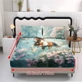 thumbnail image 5 of Xoenoiee Horse Butterfly Flower Print 3 Piece Sheet Set Includes 1 Fitted Sheet and 2 Pillowcases, Soft and Breathable Microfiber Bed Sheets with Deep Pocket for Bedroom Decor, Twin Size, 5 of 7