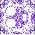 thumbnail image 4 of Metal Light Switch Plate Cover Mandala Purple White Paisley Flower Tile Pattern MDL091, 4 of 13