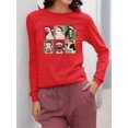 thumbnail image 2 of Farm Animals Xmas - Santa Hat Festive Women's Long Sleeve, 2 of 4