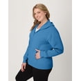 thumbnail image 4 of Hanes Just My Size EcoSmart Women's Full-Zip Fleece Hoodie (Plus ) Denim Blue 1X, 4 of 6