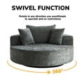 thumbnail image 4 of 55" Upholstered Chaise Lounge Indoor, 360° Swivel Barrel Chair with Wide Armrest and Three Pillows, Oversized Chenille Accent Arm Chair for Living Room Bedroom Reading, Green, 4 of 9