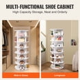 thumbnail image 3 of KFFKFF 7-Level Circular Shoe Rack, 360° Rotational Footwear Display, Revolving Shoe Storage Carousel, Convenient Shoe Organization Stand, Perfect for Bedroom, Living Room, Entryway, in White, 3 of 9