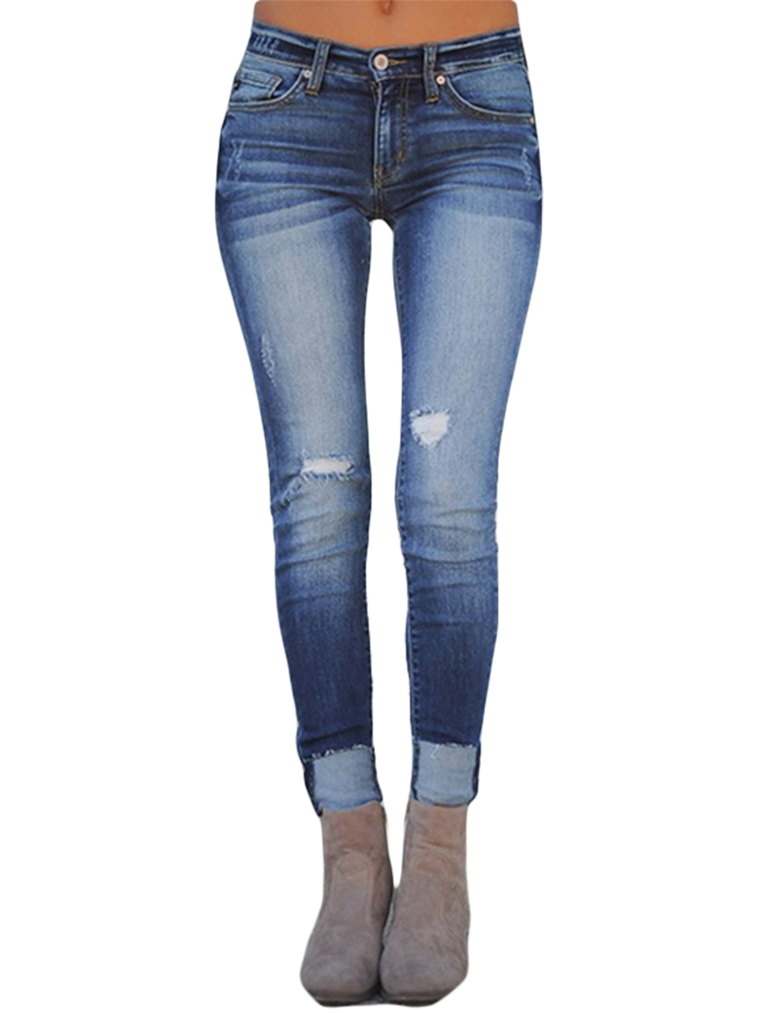 blue skinny trousers womens