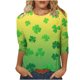 thumbnail image 3 of TaTaai Women's Fashion St. Patrick's Day Unstructured Print Loose Casual Round Neck 3/4 Sleeve T-Shirt Pullover Gift, 3 of 6